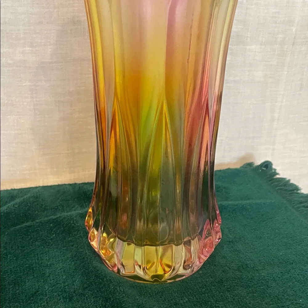 Elegant Multicolor Glass Vase vintage piece